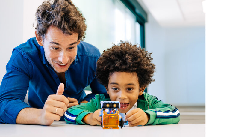Teacher playing with a student