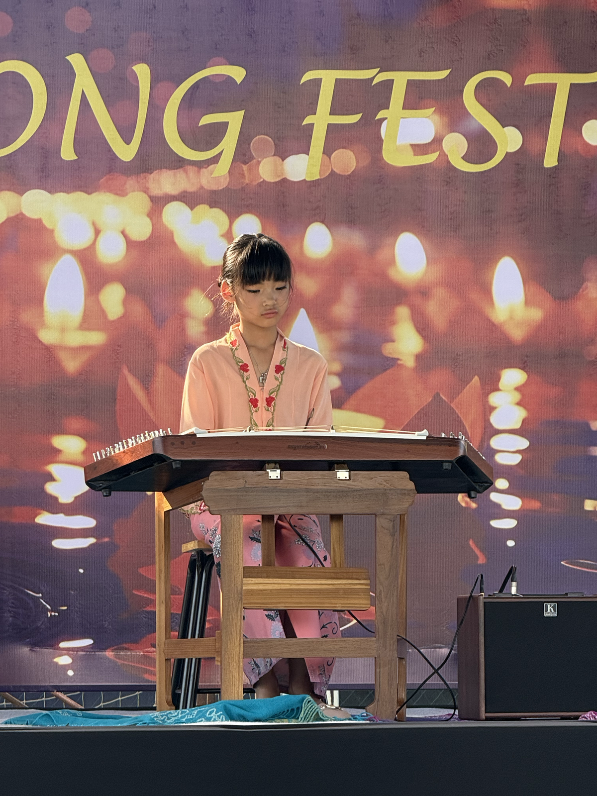 student playing an instrument