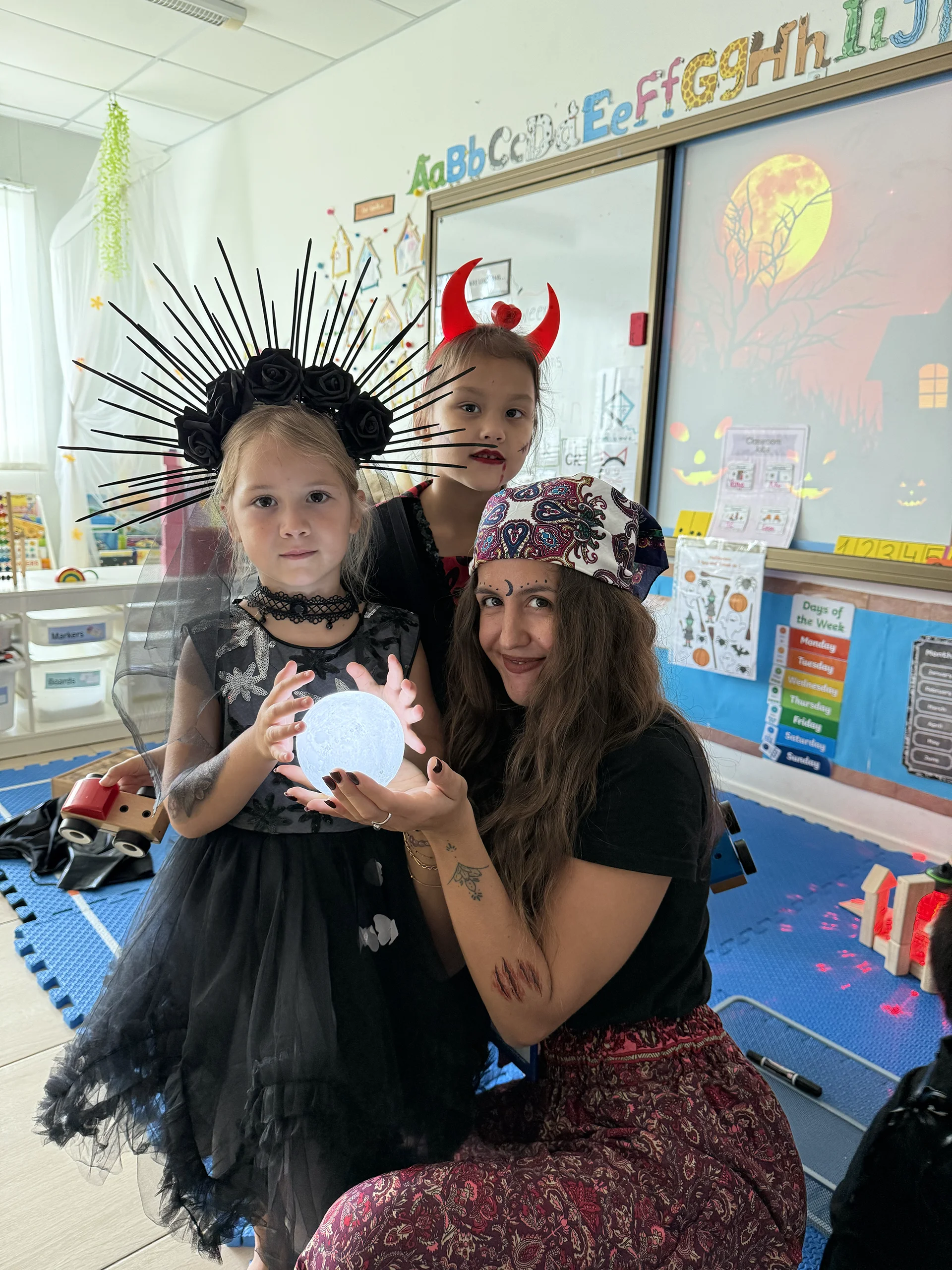 Students in costume during school play