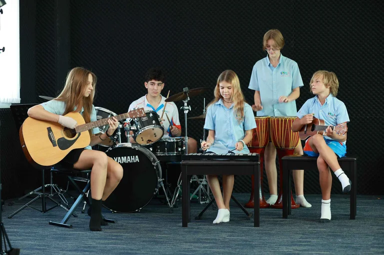 students playing instruments