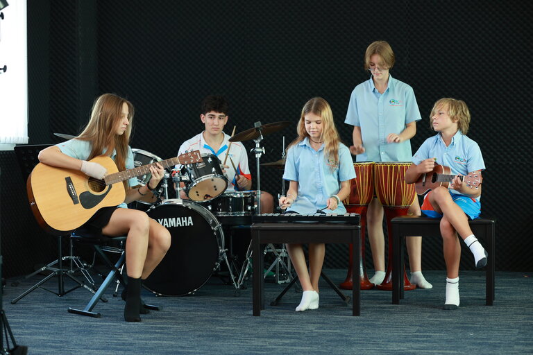 students playing instruments