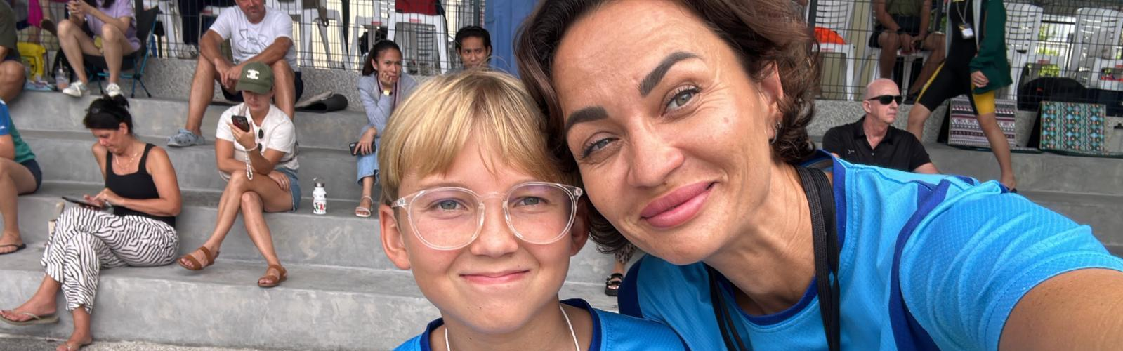 teacher and student selfie