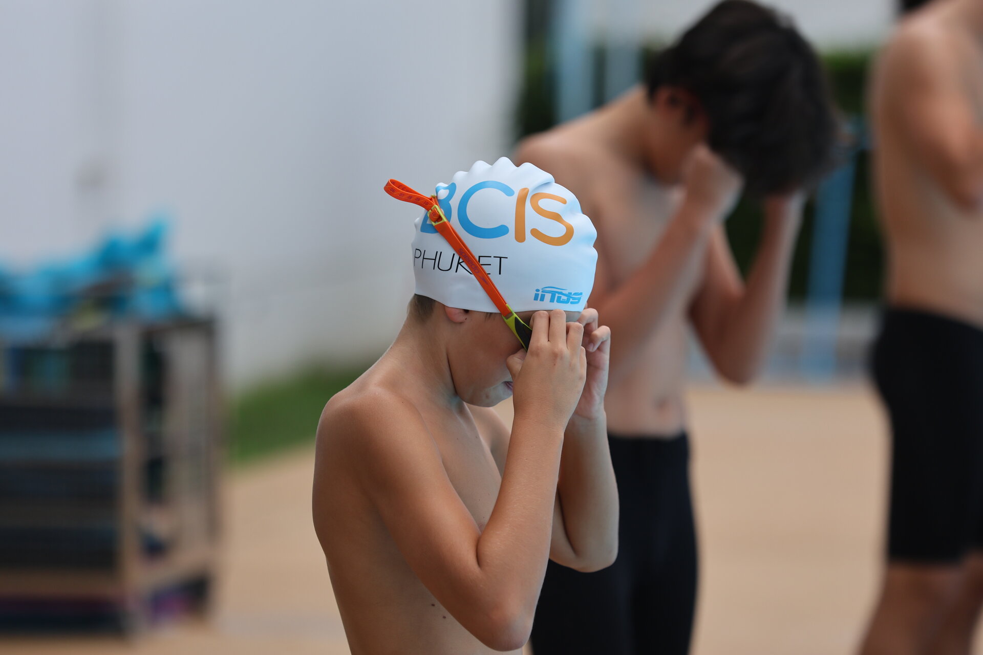 student during swim lesson