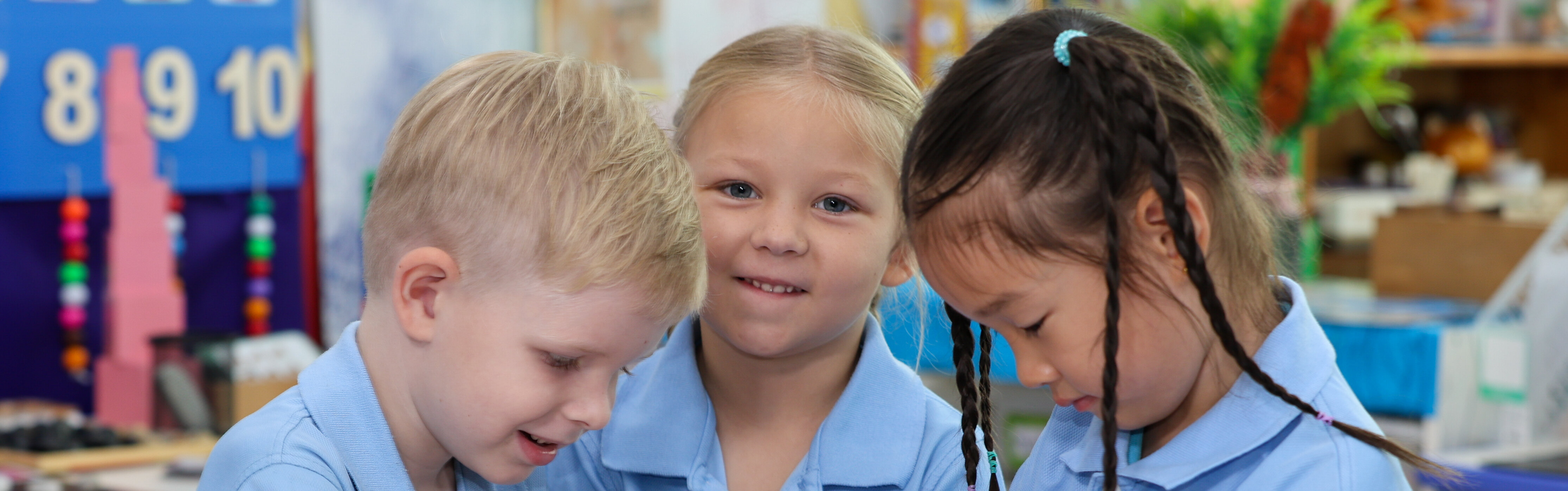 three students playing