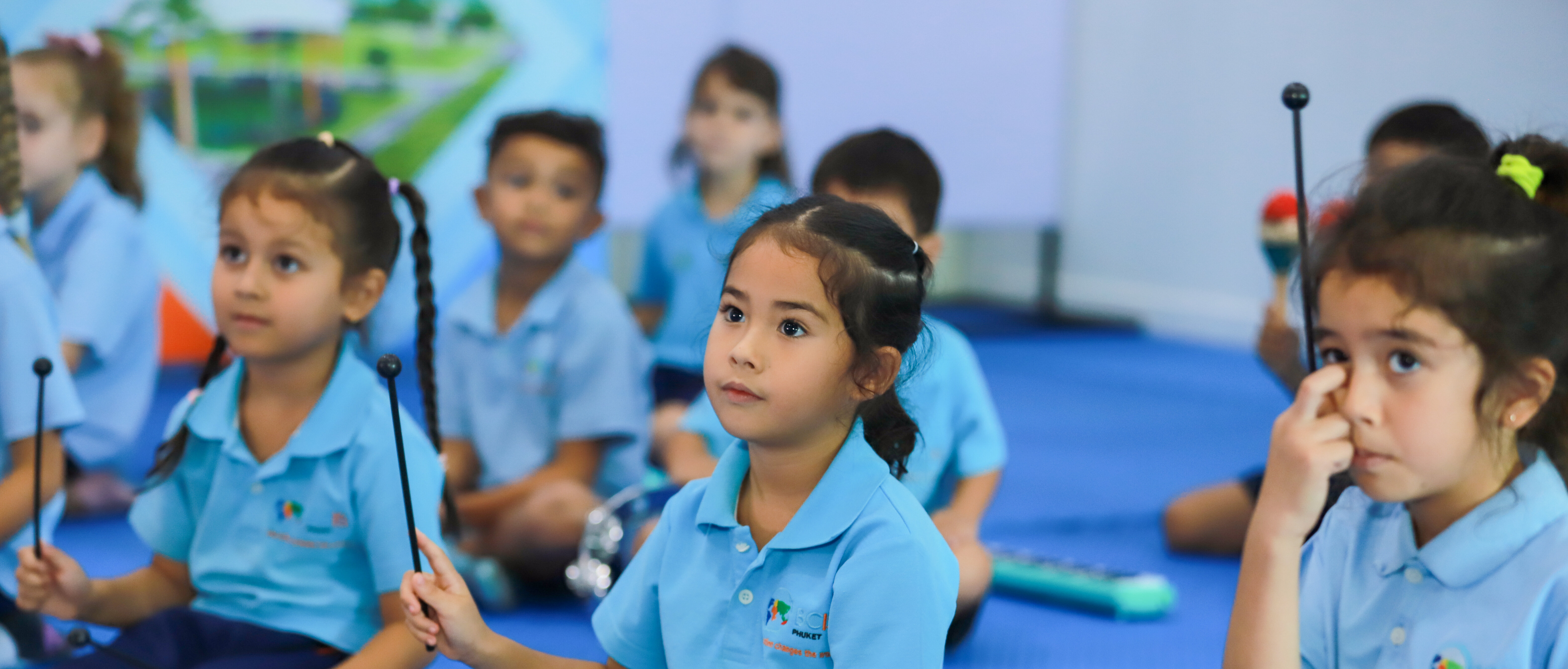 students during xilophone lesson