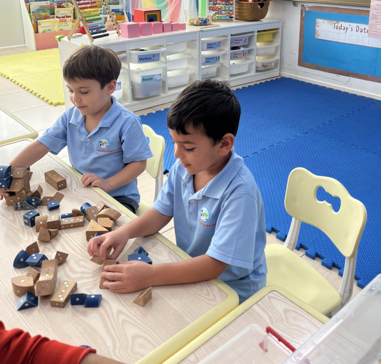 students playing in the classroom