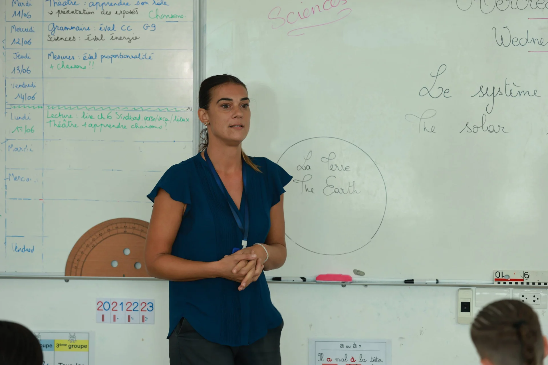 teacher speaking to the students