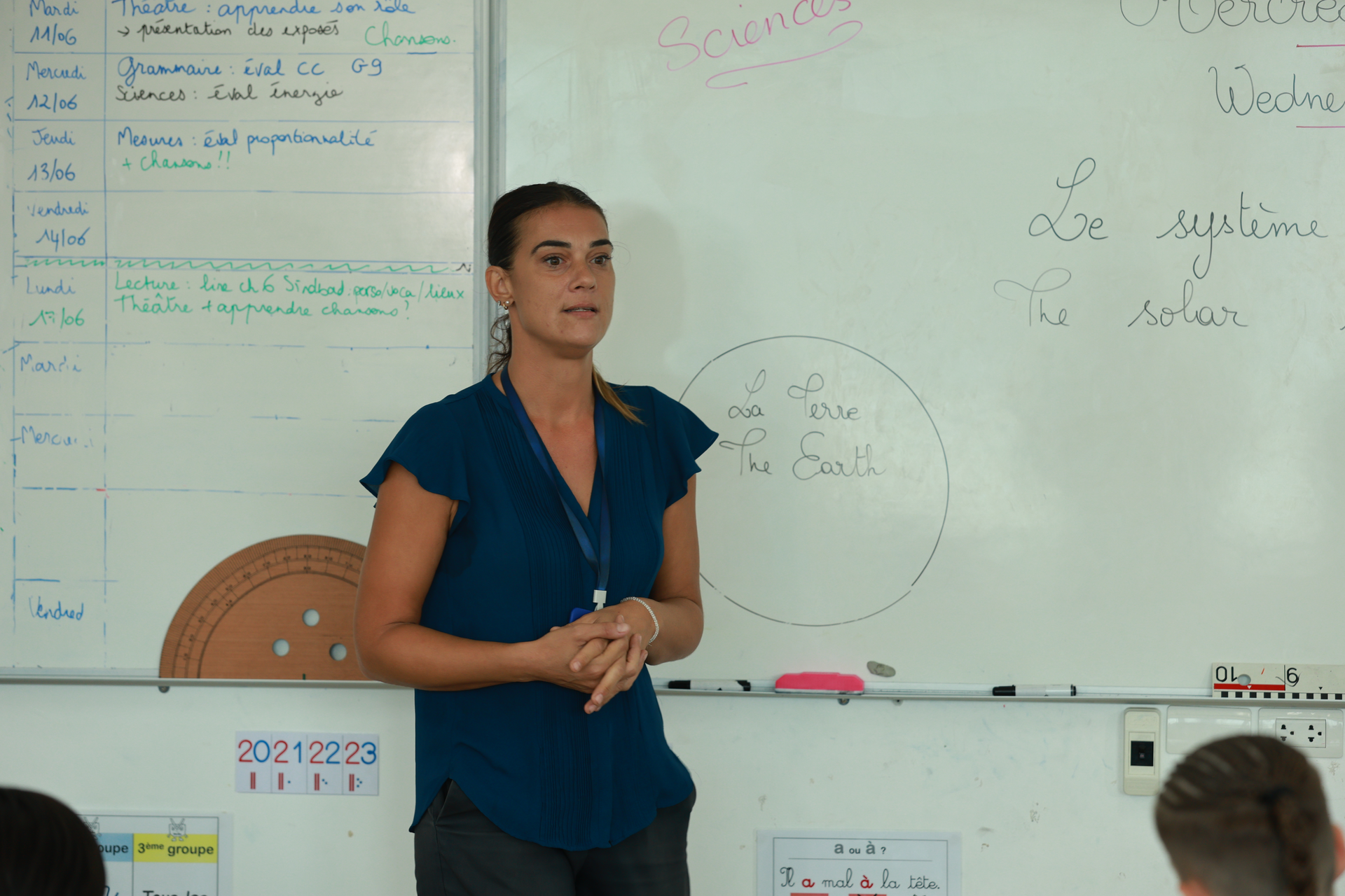 teacher speaking to the students