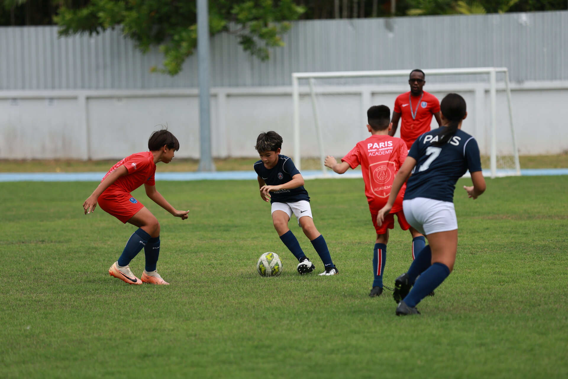 students during football match