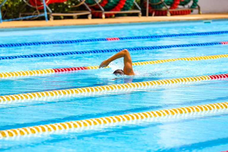 student during swim session