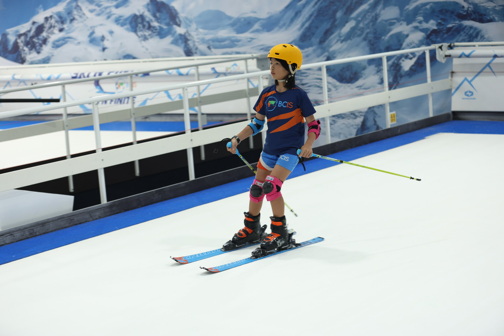 student learning ski
