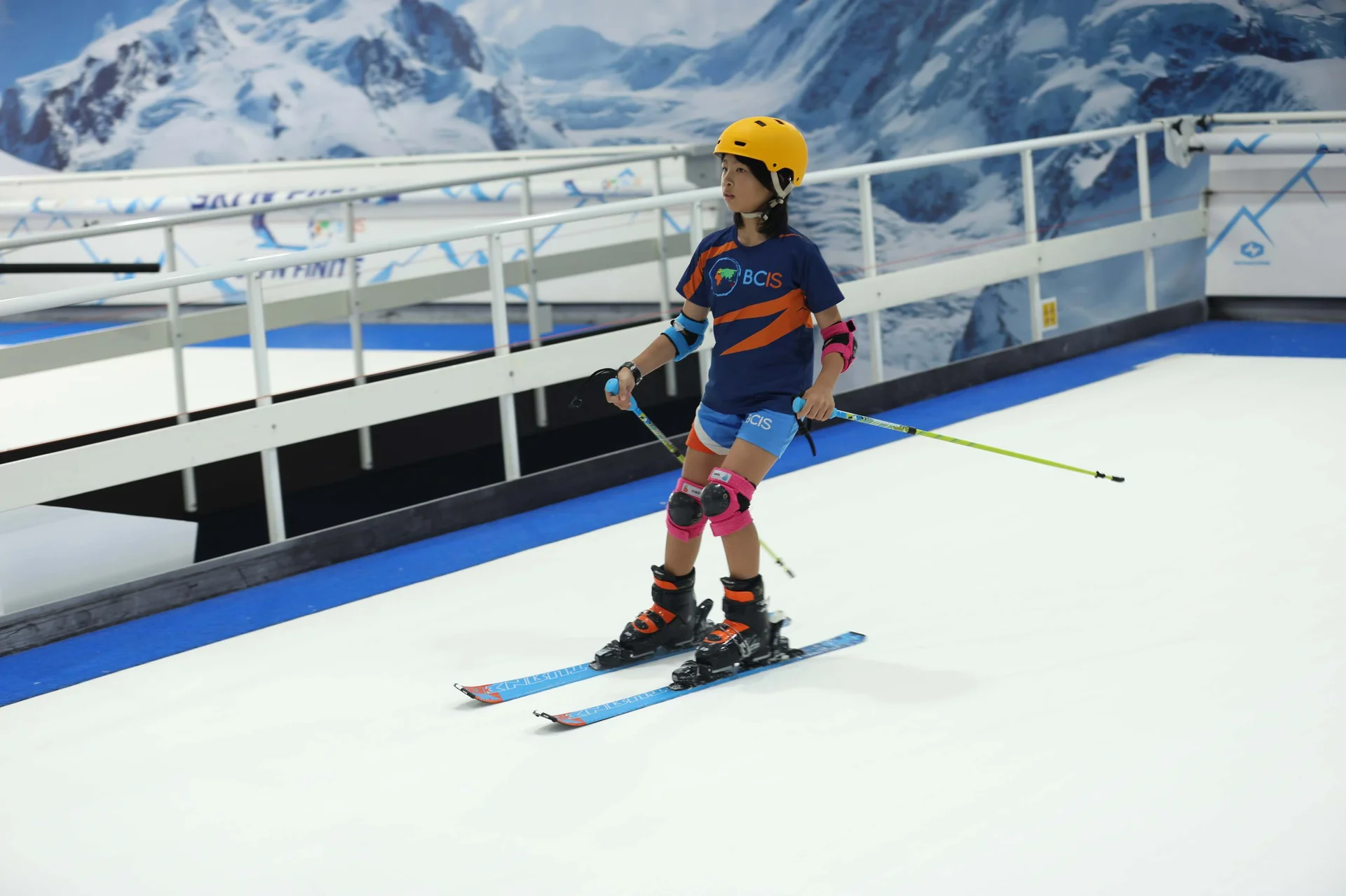 student learning ski