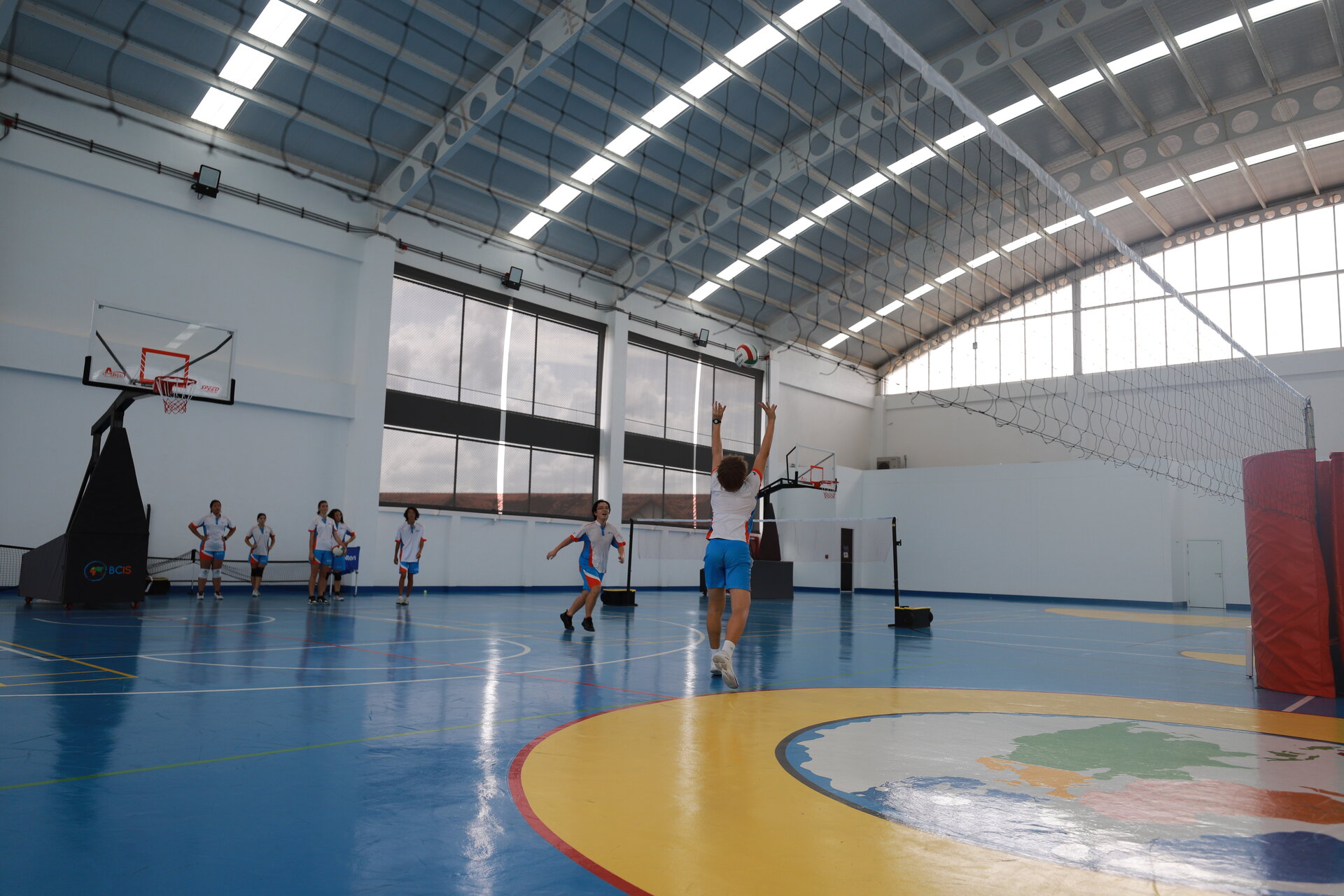 students during artistic gymnastics