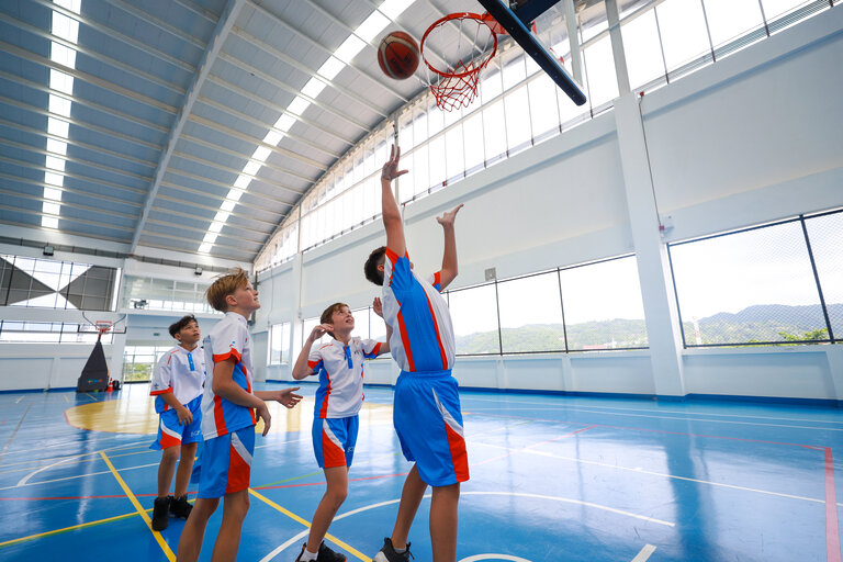 students during basketball match