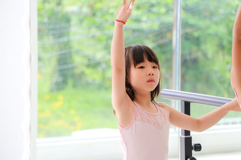student during dance class